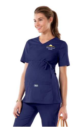 2115- Cherokee Workwear Core Stretch Maternity V-Neck Knit Panel Top image thumbnail