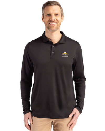 2021-Cutter & Buck Coastline Recycled Double Peached Mens Long Sleeve Polo image thumbnail
