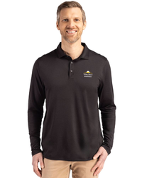 Image of 2021-Cutter & Buck Coastline Recycled Double Peached Mens Long Sleeve Polo