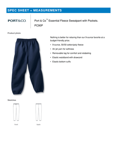 Port & Co™ Essential Fleece Sweatpant with Pockets (Made to Order) image thumbnail