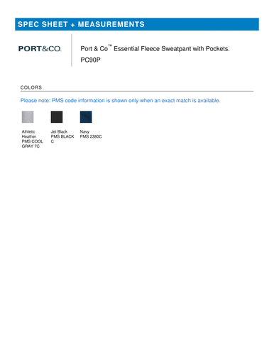 Port & Co™ Essential Fleece Sweatpant with Pockets (Made to Order) image thumbnail