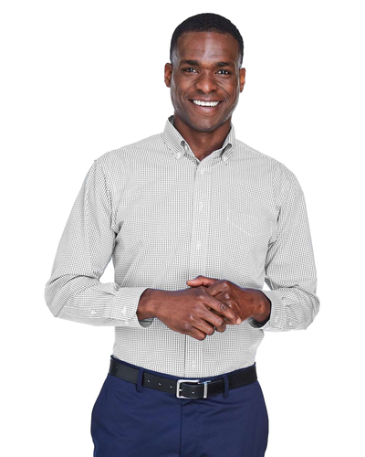 Men's Crown Collection® Gingham Check Woven Dress Shirt image thumbnail