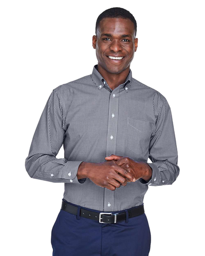 Men's Crown Collection® Gingham Check Woven Dress Shirt image thumbnail