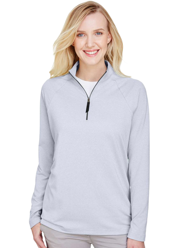 Devon & Jones Women's CrownLux Performance® Clubhouse Micro-Stripe Quarter-Zip Pullover image thumbnail