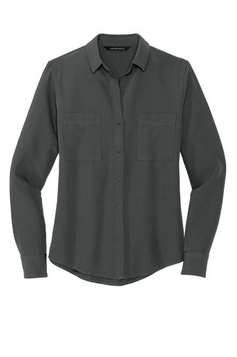 MERCER+METTLE Women's Stretch Crepe Long Sleeve Shirt image thumbnail
