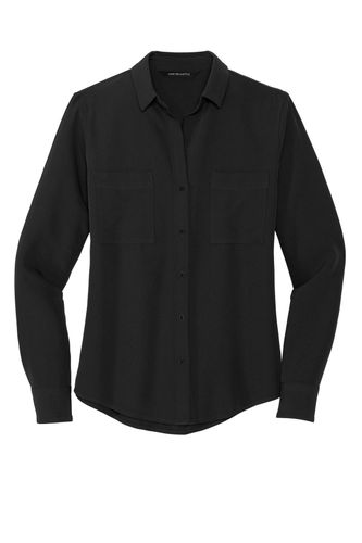 MERCER+METTLE Women's Stretch Crepe Long Sleeve Shirt image thumbnail