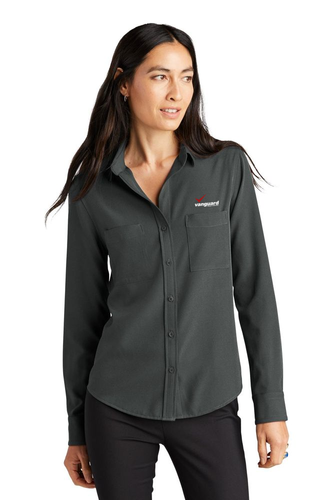 MERCER+METTLE Women's Stretch Crepe Long Sleeve Shirt image thumbnail