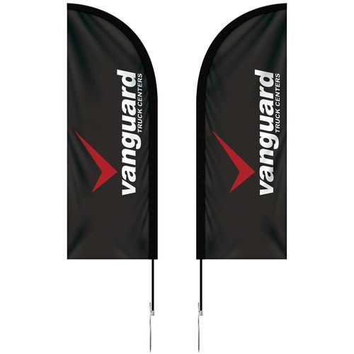 6" Double Sided Half Drop Banner Flag & Kit  image thumbnail