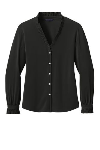 Brooks Brothers Women's Long Sleeve Ruffle Collar Blouse BB18011 image thumbnail Brooks Brothers Women's Long Sleeve Ruffle Collar Blouse BB18011 image thumbnail