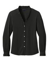 Image of Brooks Brothers Women's Long Sleeve Ruffle Collar Blouse BB18011