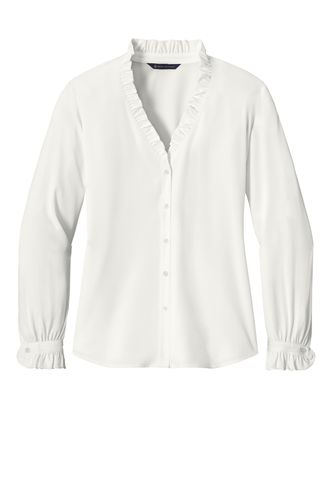 Brooks Brothers Women's Long Sleeve Ruffle Collar Blouse BB18011 image thumbnail Brooks Brothers Women's Long Sleeve Ruffle Collar Blouse BB18011 image thumbnail