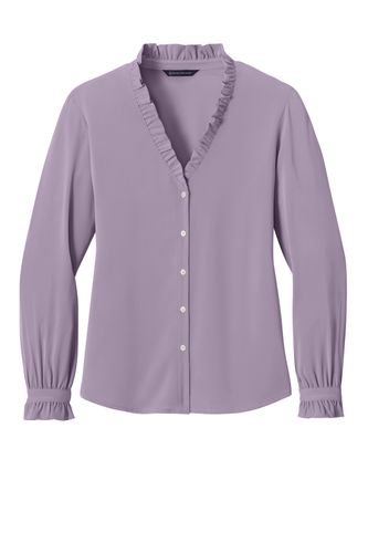 Brooks Brothers Women's Long Sleeve Ruffle Collar Blouse BB18011 image thumbnail Brooks Brothers Women's Long Sleeve Ruffle Collar Blouse BB18011 image thumbnail