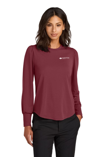  Women's Stretch Jersey Long Sleeve Blouson Top image thumbnail