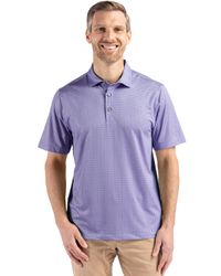 Image of Cutter & Buck Pike Eco Shadow Check Print Recycled Mens Polo