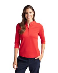 Image of Cutter & Buck Virtue Eco Pique Recycled Half Zip Pullover Womens Hoodie