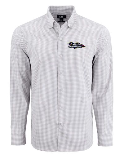 Mars Ribbon - Cutter & Buck Skyline Epic Confidence Recycled Gingham Mens Big & Tall Long Sleeve Dress Shirt (On-Demand) image thumbnail