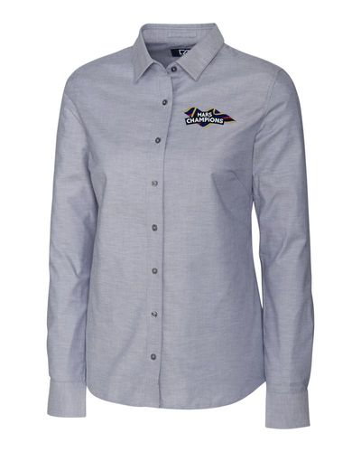 Mars Ribbon - Cutter & Buck Stretch Oxford Womens Long Sleeve Dress Shirt (On-Demand) image thumbnail