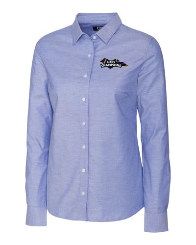Mars Ribbon - Cutter & Buck Stretch Oxford Womens Long Sleeve Dress Shirt (On-Demand) image thumbnail