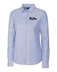 Image of Mars Ribbon - Cutter & Buck Stretch Oxford Womens Long Sleeve Dress Shirt (On-Demand)