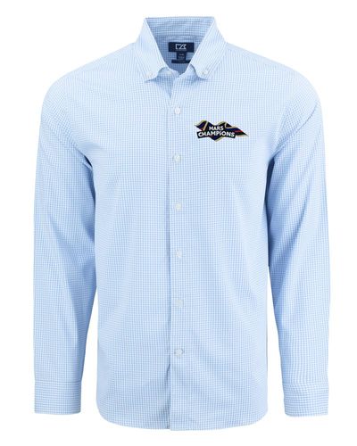 Mars Ribbon - Cutter & Buck Skyline Epic Confidence Recycled Gingham Mens Long Sleeve Dress Shirt (On-Demand) image thumbnail