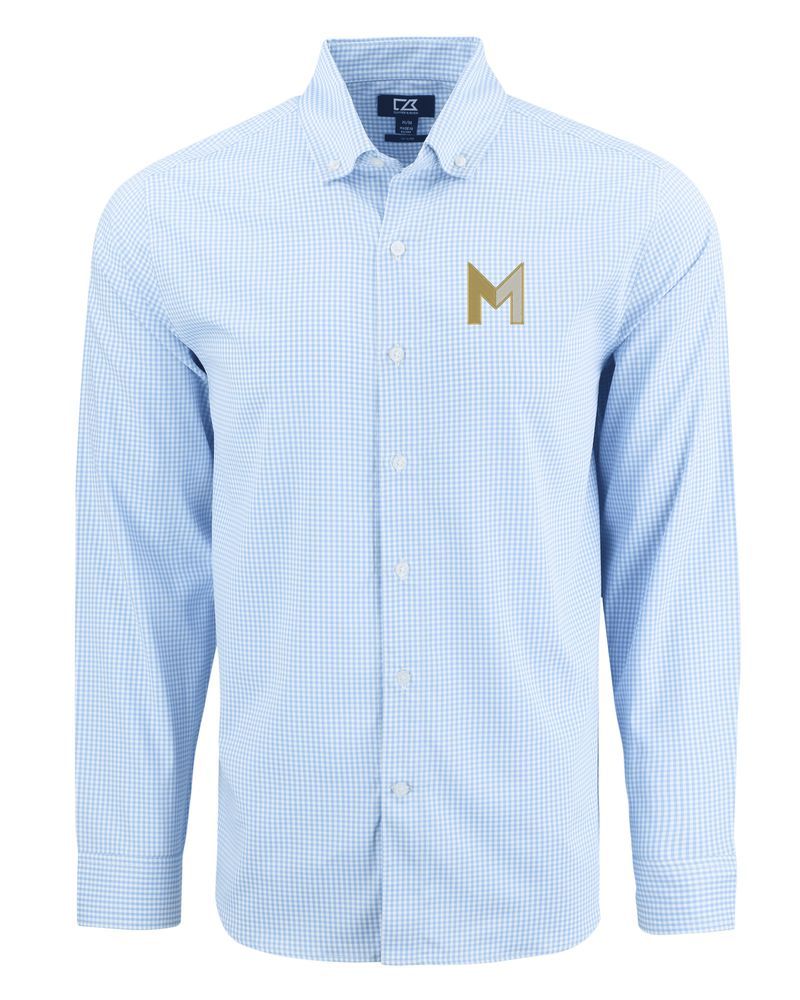 M Icon - Cutter & Buck Skyline Epic Confidence Recycled Gingham Mens Big & Tall Long Sleeve Dress Shirt (On-Demand) primary image
