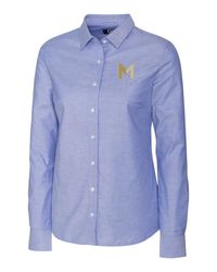 Image of M Icon - Cutter & Buck Stretch Oxford Womens Long Sleeve Dress Shirt (On-Demand)