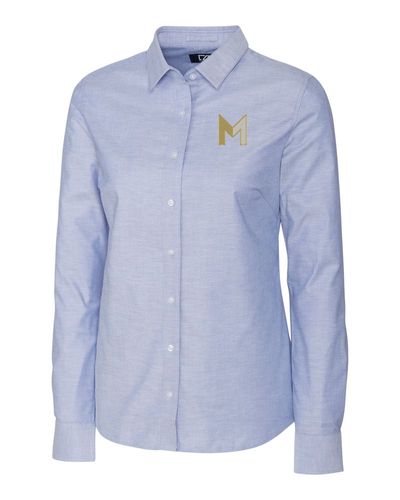 M Icon - Cutter & Buck Stretch Oxford Womens Long Sleeve Dress Shirt (On-Demand) image thumbnail