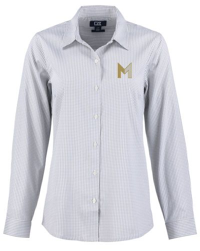 M Icon - Cutter & Buck Skyline Epic Confidence Recycled Gingham Womens Long Sleeve Dress Shirt  (On-Demand) image thumbnail
