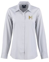 Image of M Icon - Cutter & Buck Skyline Epic Confidence Recycled Gingham Womens Long Sleeve Dress Shirt  (On-Demand)