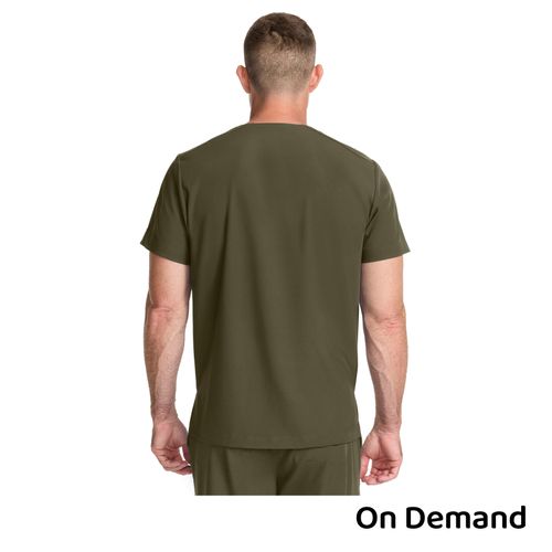 Healing Hands Men's V-Neck Top - Olive image thumbnail