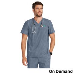 Image of Healing Hands Men's V-Neck Top - Heather Ash