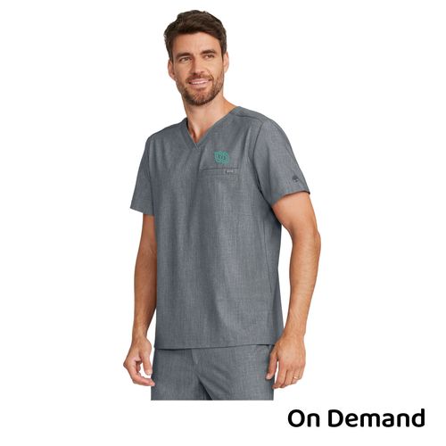 Healing Hands Men's V-Neck Top - Heather Ash image thumbnail