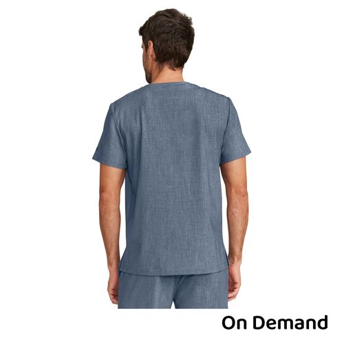 Healing Hands Men's V-Neck Top - Heather Ash image thumbnail