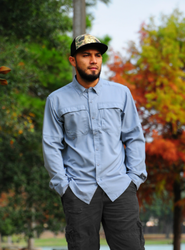 Image of BAW Men L/S Fishing Shirt with Button Down Collar