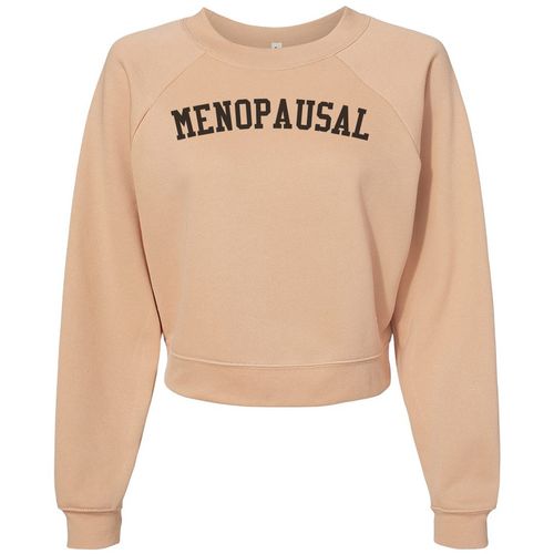 Menopausal Crop Raglan Pullover Fleece Sweatshirt image thumbnail