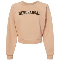 Image of Menopausal Crop Raglan Pullover Fleece Sweatshirt