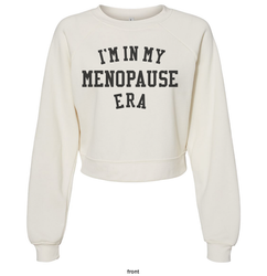 Image of Menopausal Era Crop Raglan Pullover Fleece Sweatshirt 