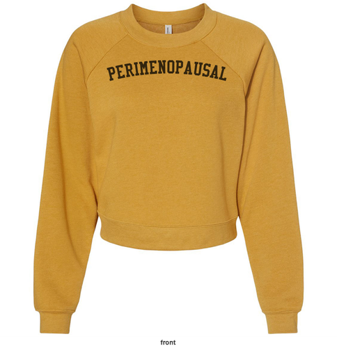 Perimenopausal Crop Raglan Pullover Fleece Sweatshirt   image thumbnail
