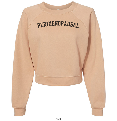 Perimenopausal Crop Raglan Pullover Fleece Sweatshirt   image thumbnail