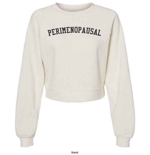 Perimenopausal Crop Raglan Pullover Fleece Sweatshirt   image thumbnail