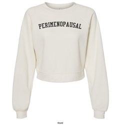 Image of Perimenopausal Crop Raglan Pullover Fleece Sweatshirt  