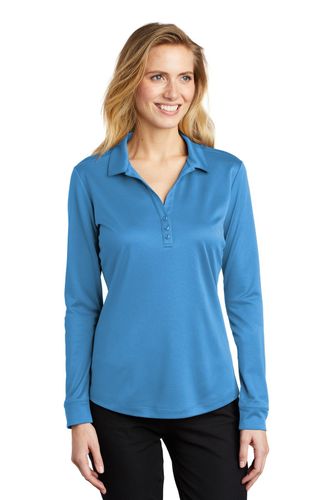Port Authority Ladies Silk Touch Performance Long Sleeve Polo. L540LS image thumbnail
