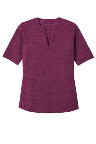 Port Authority Women's Stretch Heather Open Neck Top LK583 image thumbnail Port Authority Women's Stretch Heather Open Neck Top LK583 image thumbnail