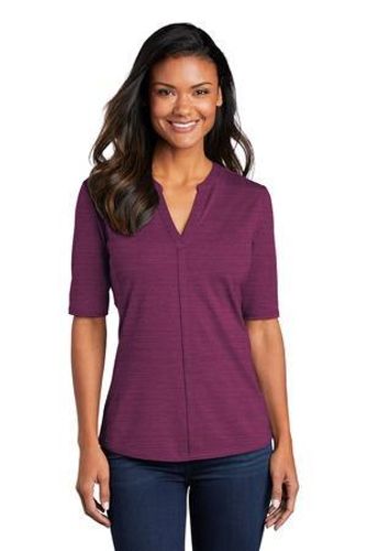 Port Authority Women's Stretch Heather Open Neck Top LK583 image thumbnail Port Authority Women's Stretch Heather Open Neck Top LK583 image thumbnail