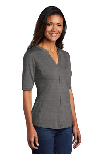 Port Authority Women's Stretch Heather Open Neck Top LK583 image thumbnail Port Authority Women's Stretch Heather Open Neck Top LK583 image thumbnail