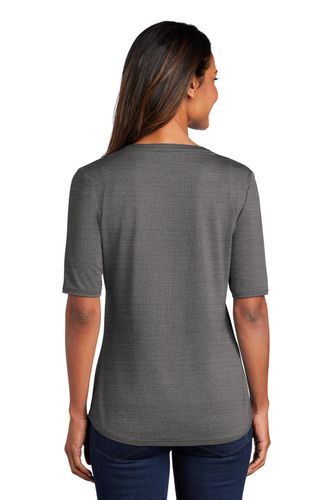 Port Authority Women's Stretch Heather Open Neck Top LK583 image thumbnail Port Authority Women's Stretch Heather Open Neck Top LK583 image thumbnail