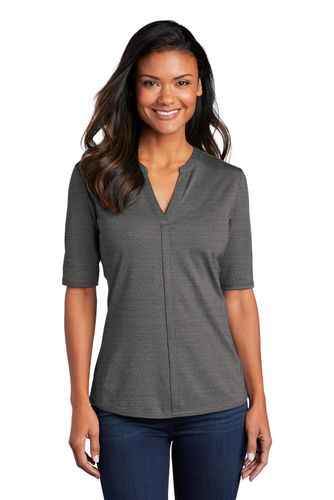 Port Authority Women's Stretch Heather Open Neck Top LK583 image thumbnail Port Authority Women's Stretch Heather Open Neck Top LK583 image thumbnail