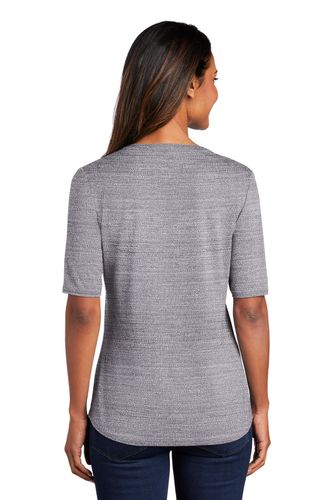 Port Authority Women's Stretch Heather Open Neck Top LK583 image thumbnail Port Authority Women's Stretch Heather Open Neck Top LK583 image thumbnail
