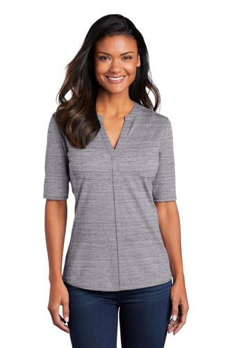 Port Authority Women's Stretch Heather Open Neck Top LK583 image thumbnail Port Authority Women's Stretch Heather Open Neck Top LK583 image thumbnail