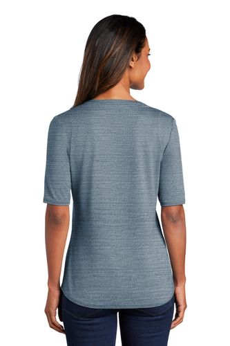Port Authority Women's Stretch Heather Open Neck Top LK583 image thumbnail Port Authority Women's Stretch Heather Open Neck Top LK583 image thumbnail